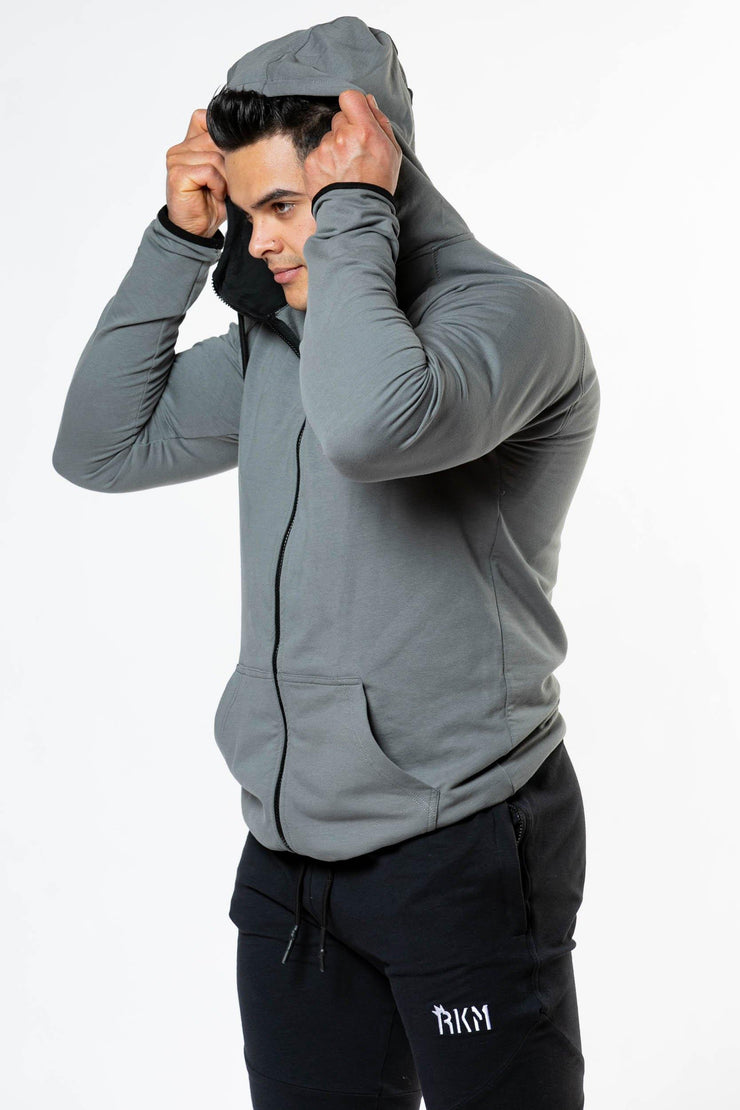 GREY PERFORMANCE HOODIE - REP KINGS MOVEMENT