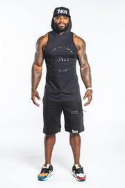 HOODIE TANK - BLACK ON BLACK - REP KINGS MOVEMENT