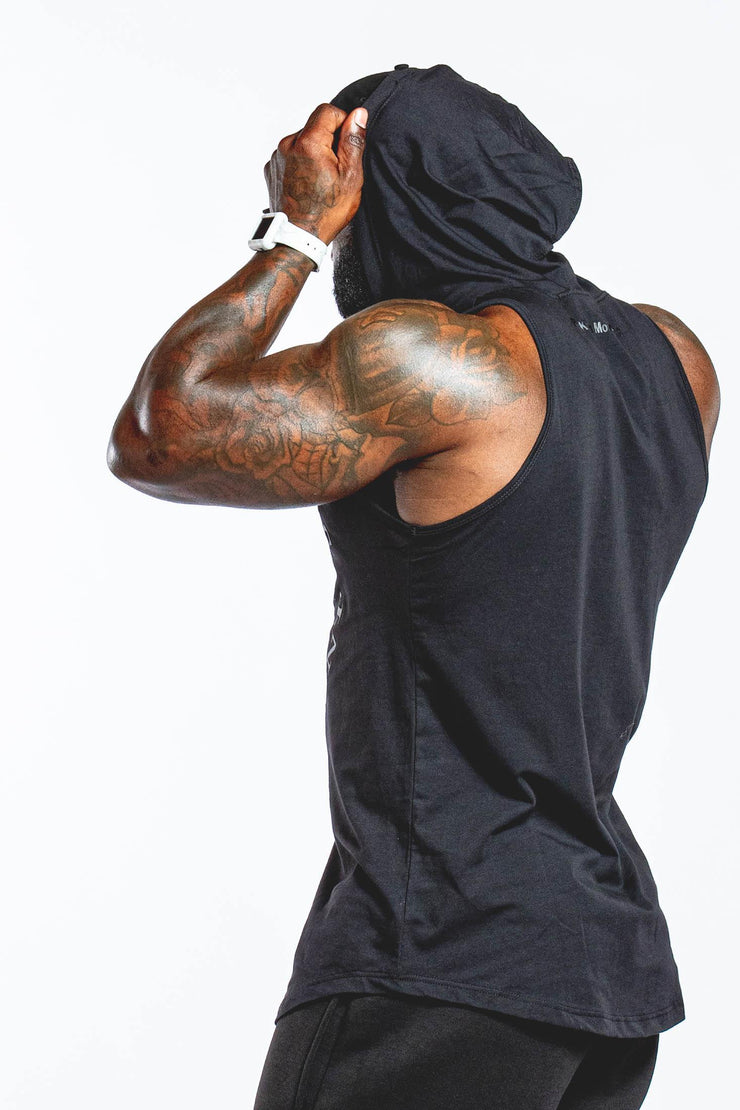 HOODIE TANK - BLACK ON BLACK - REP KINGS MOVEMENT