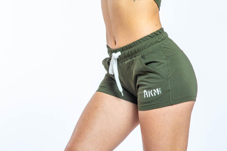 RKM WOMENS CROP TOP SET - OLIVE GREEN - REP KINGS MOVEMENT