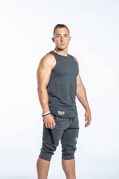 RKM SPORTY SCOOP TANK - CHARCOAL GREY - REP KINGS MOVEMENT