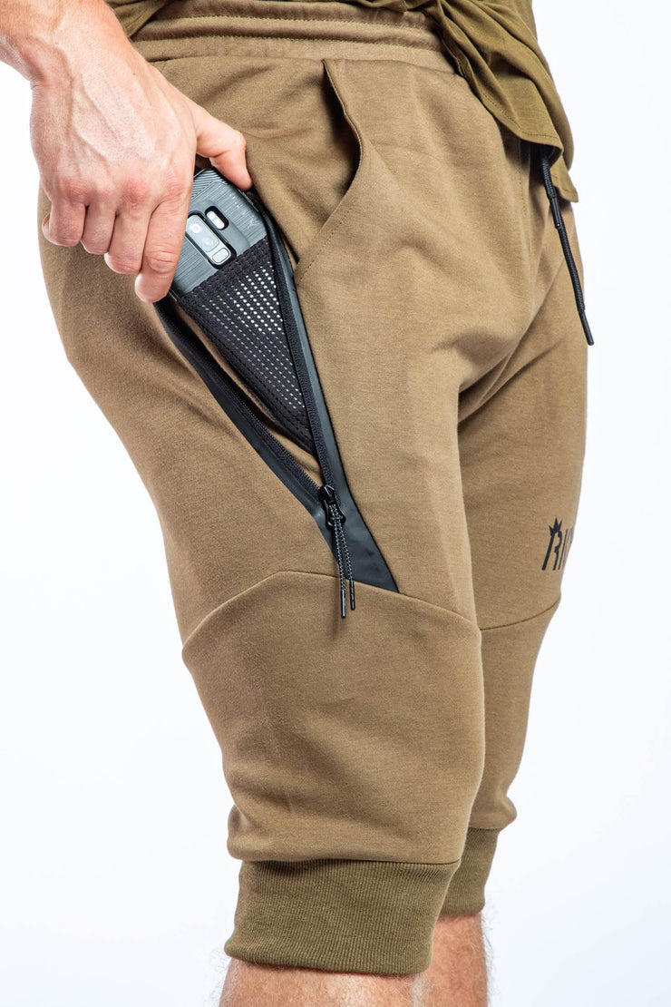 ACTIVE JOGGER SHORTS - OLIVE GREEN - REP KINGS MOVEMENT